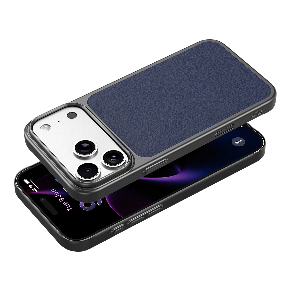 Apple iPhone 17 Pro Max Uyumlu Kılıf M-Safe Şarj Özellikli PU Zore Paris Trexo Sert PC Kapak - 1