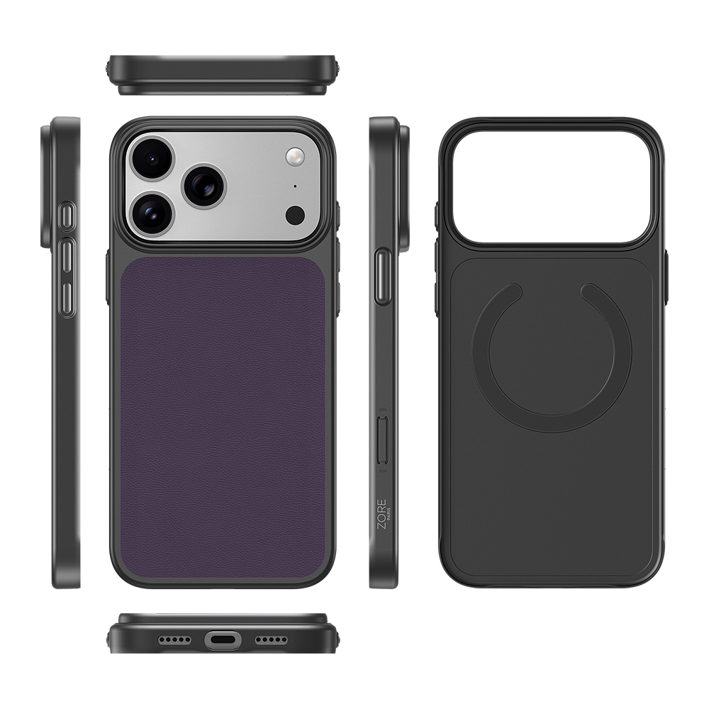 Apple iPhone 17 Pro Max Uyumlu Kılıf M-Safe Şarj Özellikli PU Zore Paris Trexo Sert PC Kapak - 6