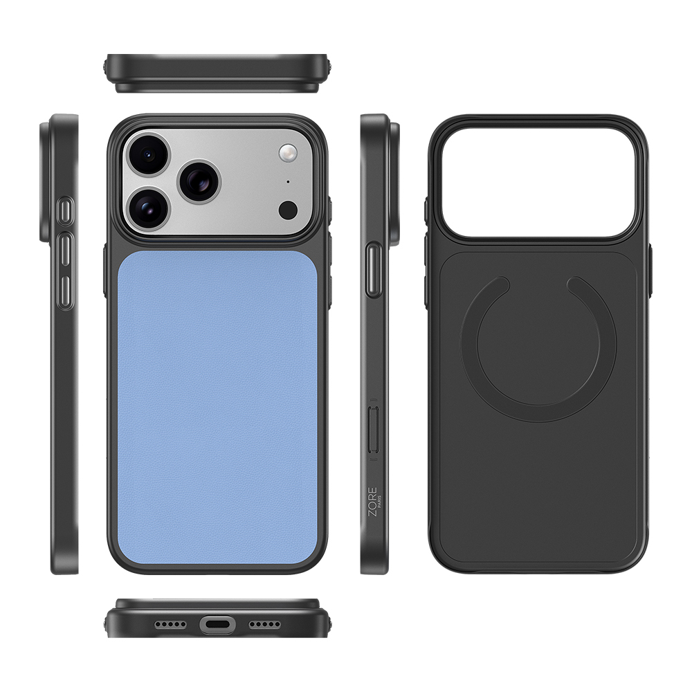 Apple iPhone 17 Pro Max Uyumlu Kılıf M-Safe Şarj Özellikli PU Zore Paris Trexo Sert PC Kapak - 4