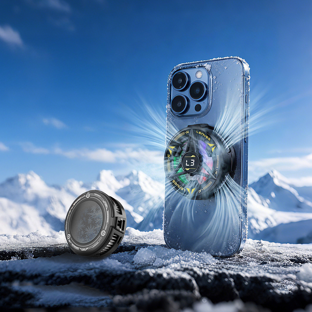 Lenyes LPC204 Yapay Zeka Destekli RGB Işıklı Alüminyum Telefon Soğutucu Fan - 3