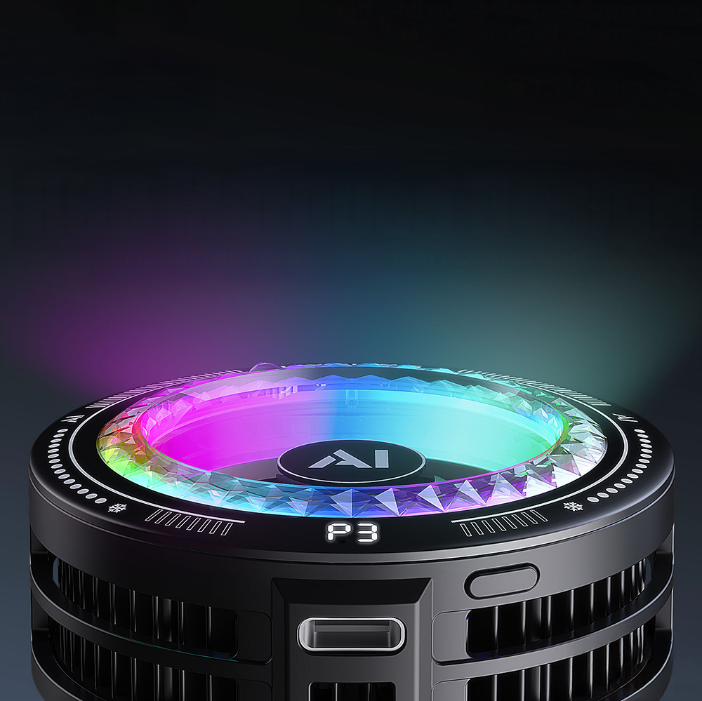 Lenyes LPC205 Akıllı Sıcaklık Kontrollü Adaptif AI Modlu RGB Işıklı Alüminyum Telefon Soğutucu Fan - 4