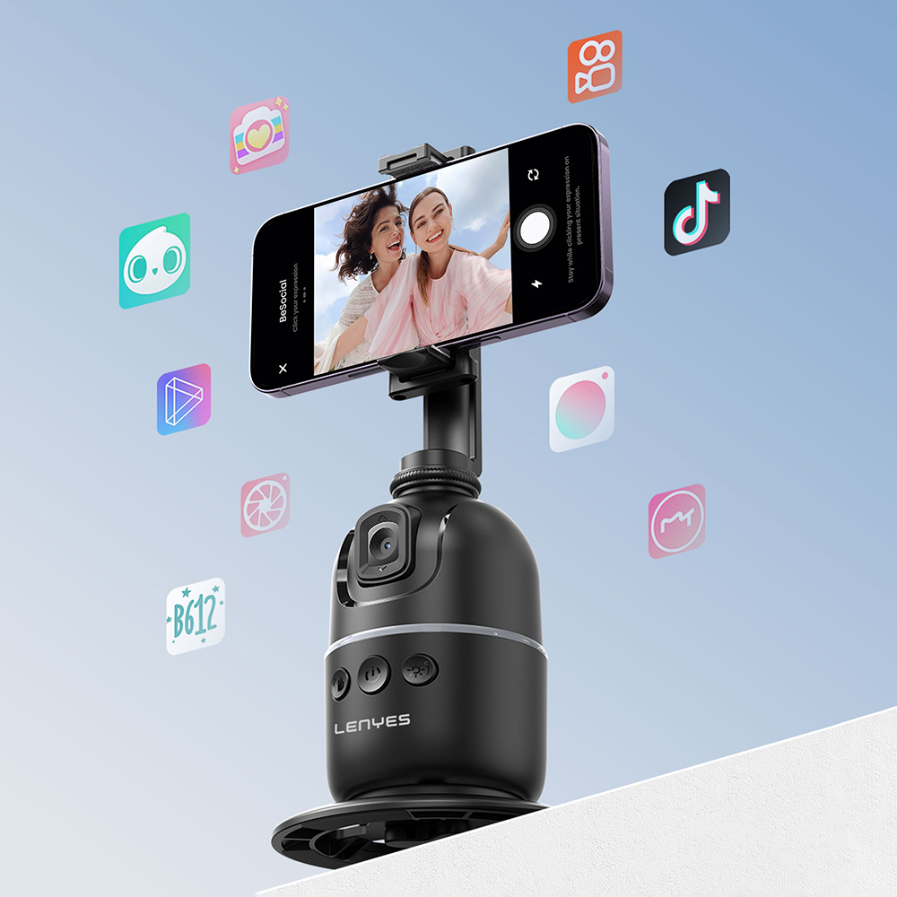 Lenyes LPH104 Canlı Yayın 360 Derece Dönebilen Akıllı Yüz Tanıma Takip Standı - 4