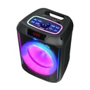 Zore GD-907 Dijital LED Göstergeli FM Radyolu Mikrofonlu RGB TWS 8 inç Stereo Bass Kablosuz Karaoke Hoparlör - 4