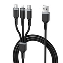 Wiwu Wi-C014 Platinum Serisi 3in1 USB-A to Lightning – Type-C – Micro Şarj ve Data Kablosu 3.1A 1.2m - 1