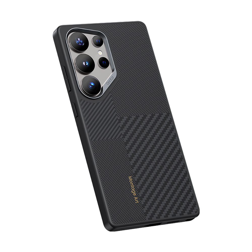 Samsung Galaxy S25 Uyumlu Ultra Kılıf Magsafe Şarj Özellikli Karbon Fiber Benks Montage Hybrid ArmorPro Kevlar Kapak - 3