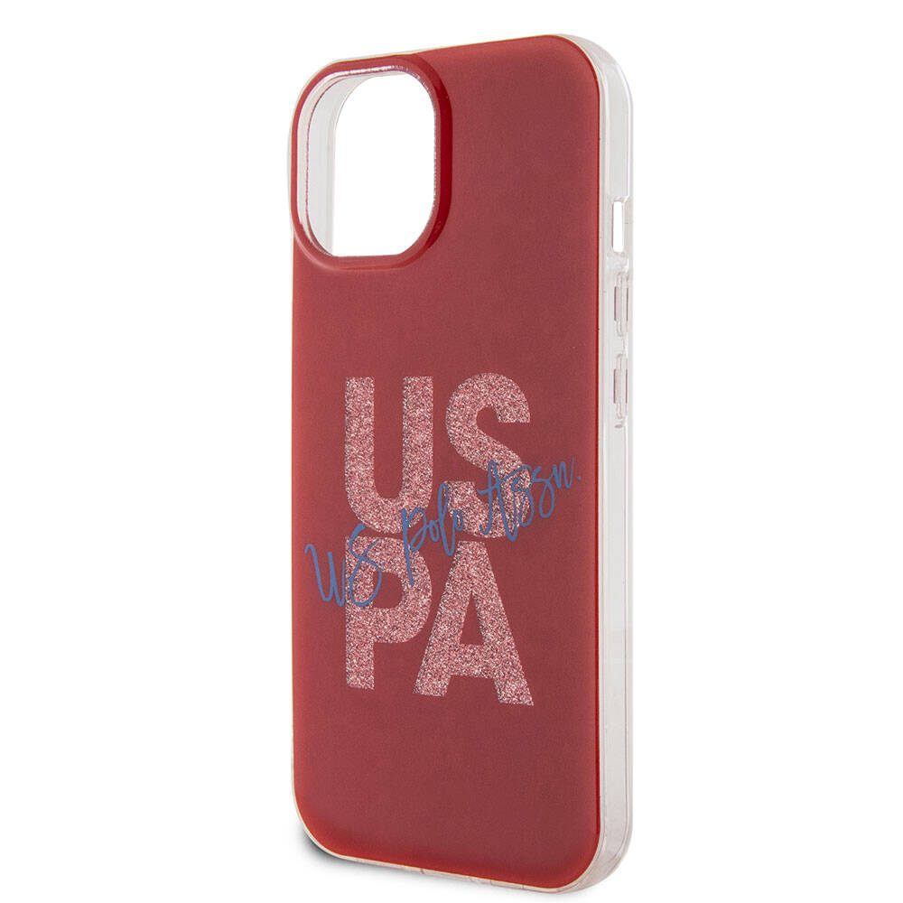 Apple iPhone 15 Uyumlu Kılıf U.S. Polo Assn. Orjinal Lisanslı Simli Parlak Alfabe Tasarım Kapak - 5