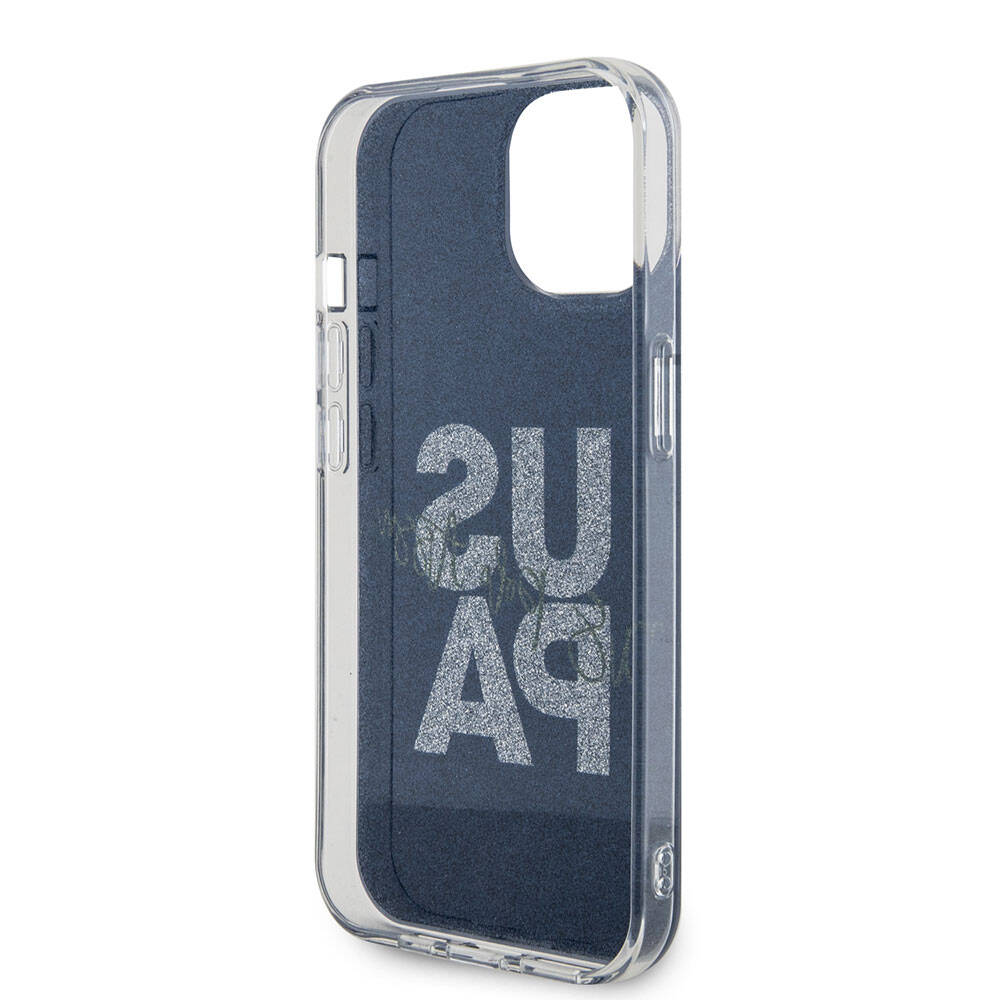 Apple iPhone 15 Uyumlu Kılıf U.S. Polo Assn. Orjinal Lisanslı Simli Parlak Alfabe Tasarım Kapak - 13