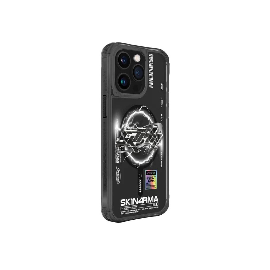 Apple iPhone 15 Pro Max Uyumlu Kılıf M-safe Şarj Özellikli Yazı Desenli SkinArma Bolt Kapak - 2