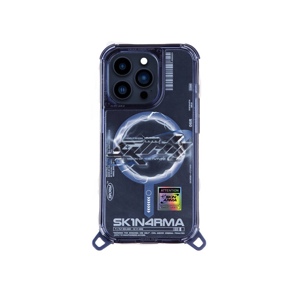 Apple iPhone 15 Pro Max Uyumlu Kılıf M-safe Şarj Özellikli Yazı Desenli SkinArma Bolt Kapak - 5