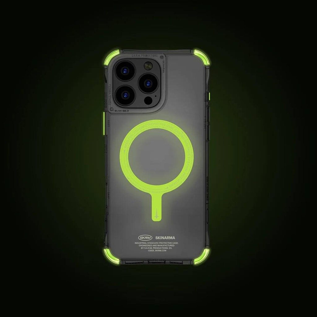 Apple iPhone 16 Pro Uyumlu Kılıf M-safe Şarj Özellikli Şeffaf Airbag Tasarımlı Skinarma Saido Nightglow Kapak - 1