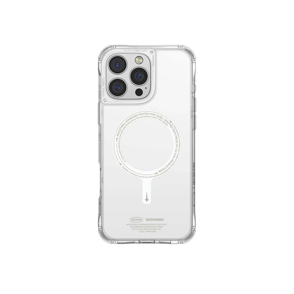 Apple iPhone 16 Pro Uyumlu Kılıf M-safe Şarj Özellikli Şeffaf Airbag Tasarımlı Skinarma Saido Nightglow Kapak - 3