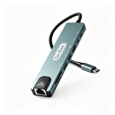 Go Des GD-9230 Type-C Bağlantılı 8in1 USB3.0 + PD + Hdmi 4K Ultra HD + RJ45 + SD/TF Bağlantılı Hub Adaptör - 1