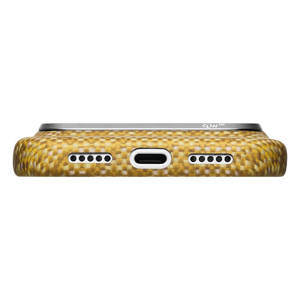 Apple iPhone 18 Pro Max Kılıf M-safe Şarj Özellikli Aramid Karbon Fiber Pitaka Wind Over Wheat Serisi Kapak - 9