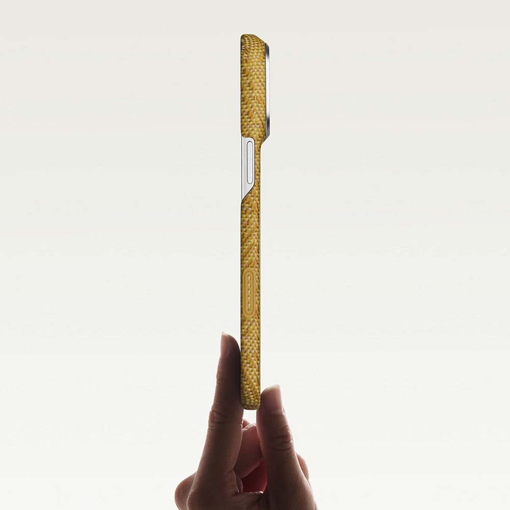 Apple iPhone 18 Pro Max Kılıf M-safe Şarj Özellikli Aramid Karbon Fiber Pitaka Wind Over Wheat Serisi Kapak - 11