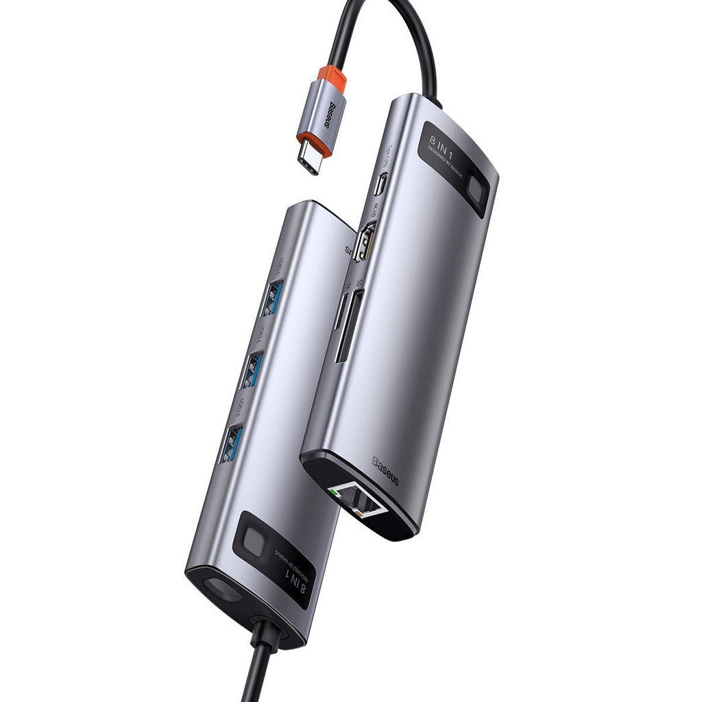 Baseus Metal Gleam Series 8 in 1 Type-C HUB Adaptör Çoklayıcı