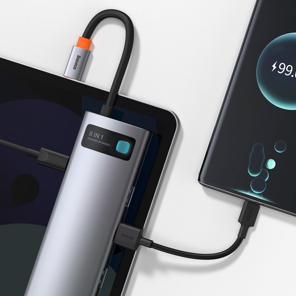 Baseus Metal Gleam Series 8 in 1 Type-C HUB Adaptör Çoklayıcı