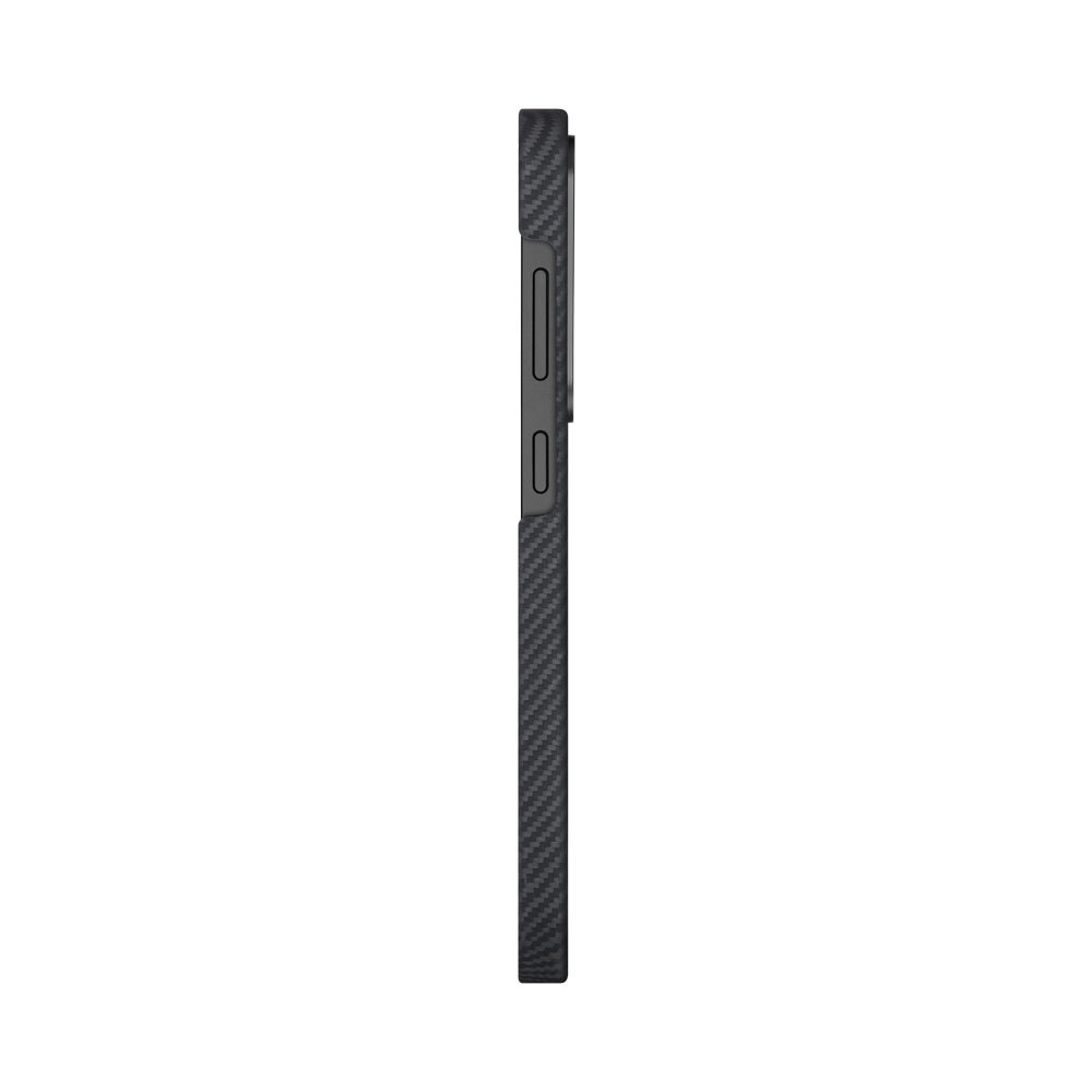 Samsung Galaxy S25 Uyumlu Kılıf Magsafe Şarj Özellikli 600D Aramid Fiber Pitaka Ultra-Slim Classic Serisi Black-Grey Twill Kapak - 3