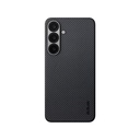 Samsung Galaxy S25 Uyumlu Plus Kılıf Magsafe Şarj Özellikli 600D Aramid Fiber Pitaka Ultra-Slim Classic Serisi Black-Grey Twill Kapak - 1