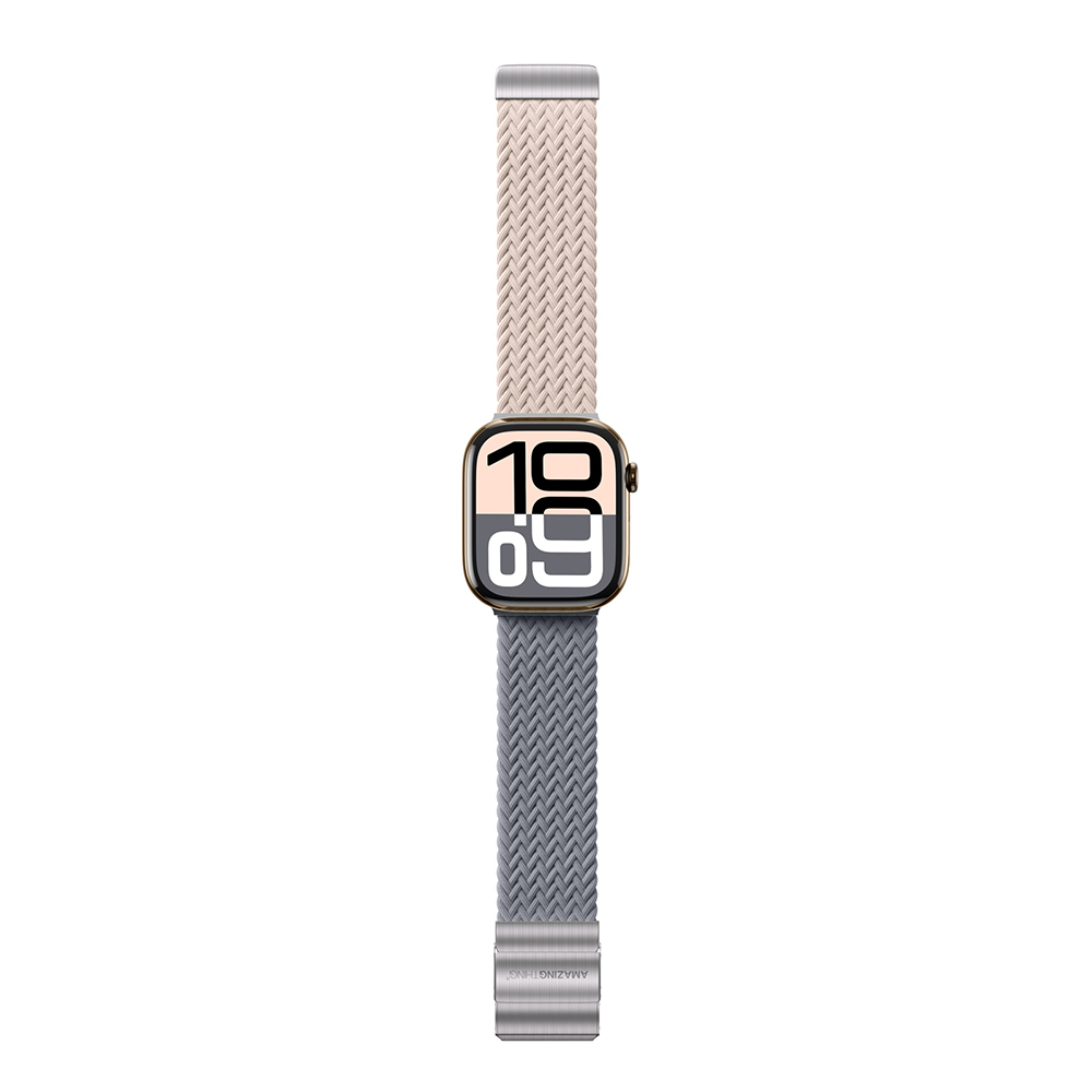 Apple Watch 10 46mm Amazingthing Glamour Blend Hasır Kordon - 18