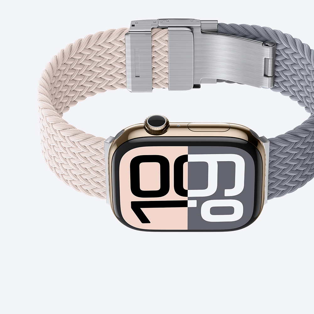 Apple Watch 10 46mm Amazingthing Glamour Blend Hasır Kordon - 22
