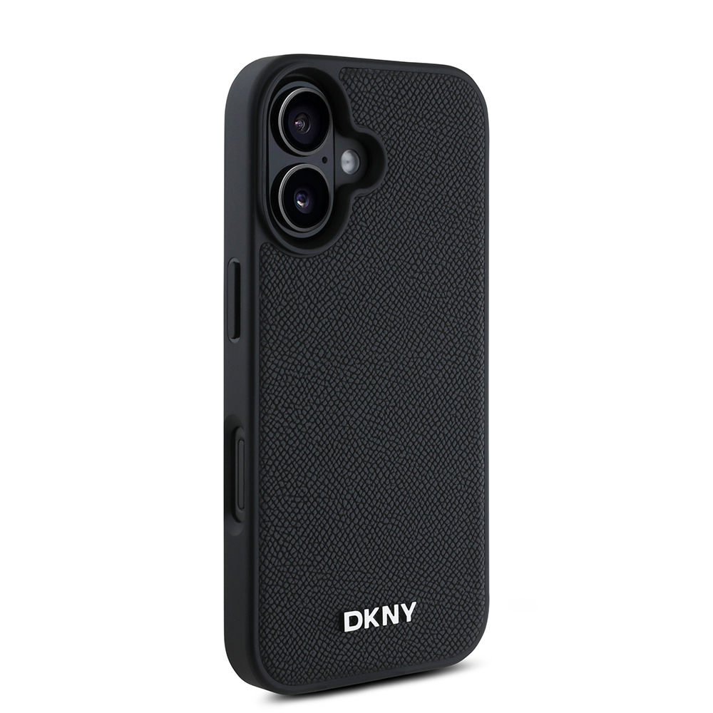 Apple iPhone 16 Plus Uyumlu Kılıf DKNY Orjinal Lisanslı Magsafe Şarj Özellikli Metal Logolu PU Deri Grained Kapak - 3