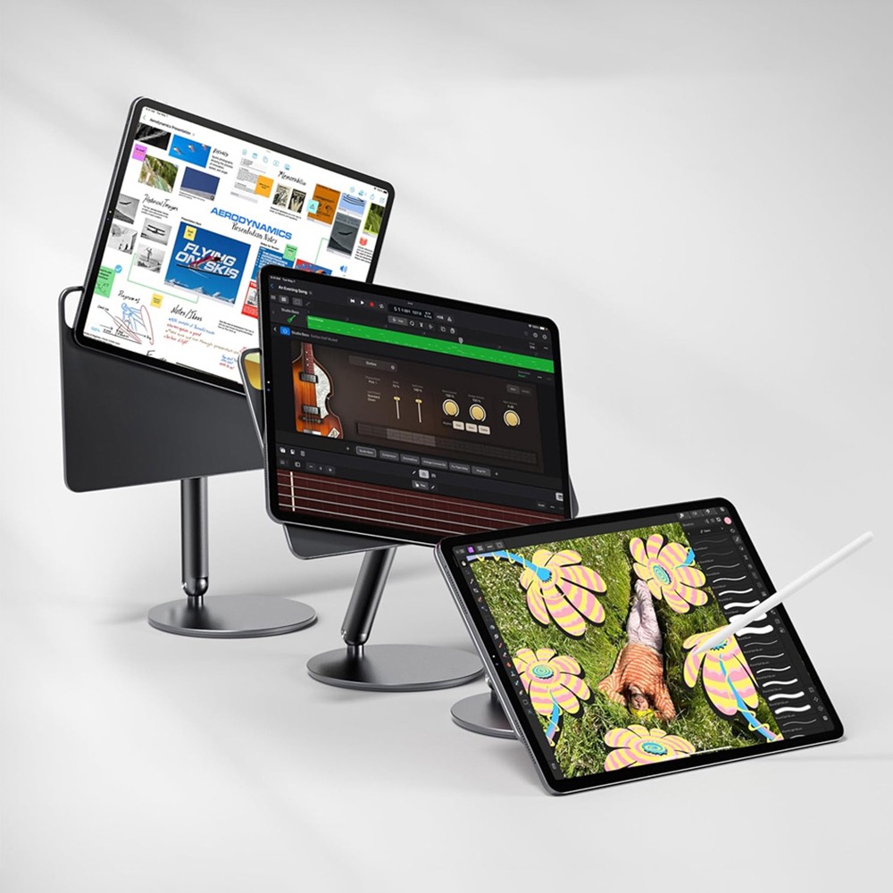 Apple iPad Pro 12.9 2022 M2 Uyumlu Wiwu ZM-310 360 Derece Dönebilen Magnetik Başlıklı Tablet Standı - 12