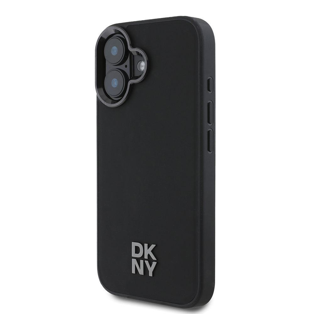 Apple iPhone 16 Uyumlu Kılıf DKNY Orjinal Lisanslı Magsafe Şarj Özellikli Metal Logolu PU Deri Plain Kapak - 1