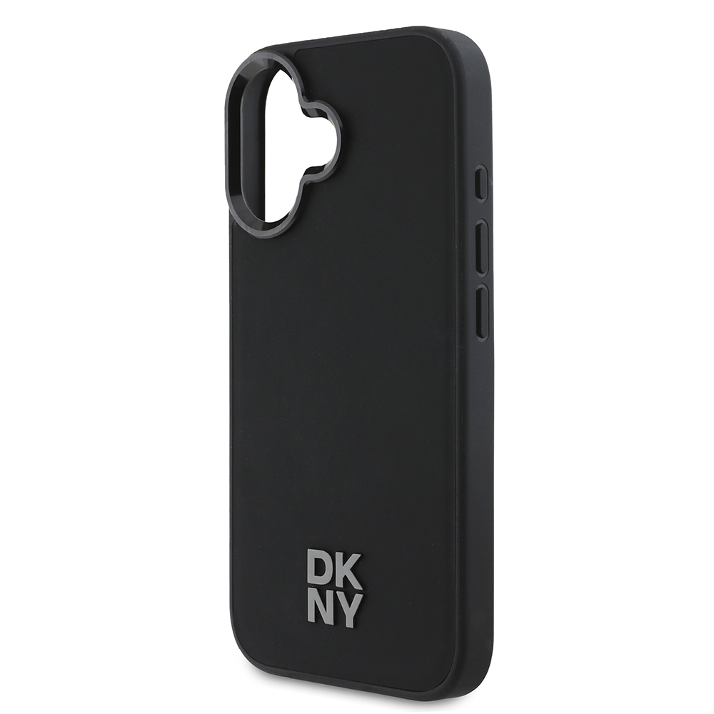 Apple iPhone 16 Uyumlu Kılıf DKNY Orjinal Lisanslı Magsafe Şarj Özellikli Metal Logolu PU Deri Plain Kapak - 5