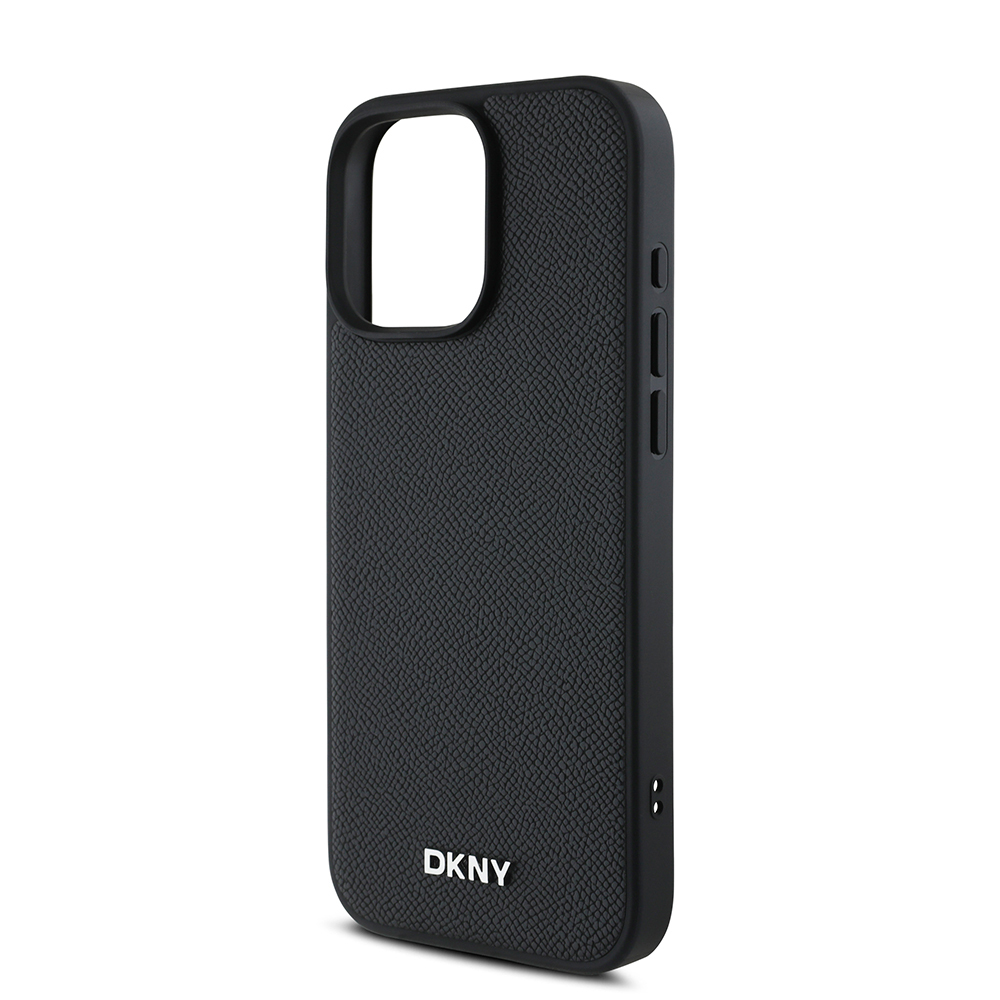 Apple iPhone 16 Pro Uyumlu Kılıf DKNY Orjinal Lisanslı Magsafe Şarj Özellikli Metal Logolu PU Deri Grained Kapak - 5