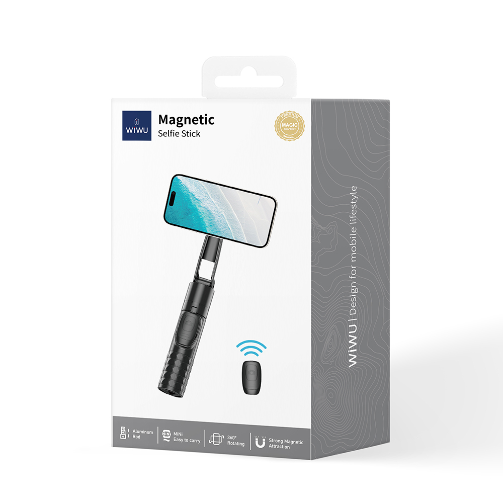 Wiwu Wi-SE014 Magnetik Özellikli 360 Derece Dönebilen Kumandalı Selfie Çubuğu ve Tripod - 6