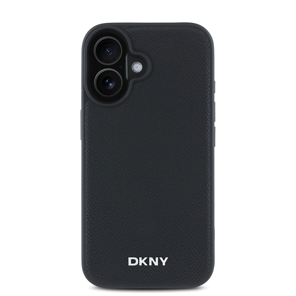 Apple iPhone 16 Uyumlu Kılıf DKNY Orjinal Lisanslı Magsafe Şarj Özellikli Metal Logolu PU Deri Grained Kapak - 2