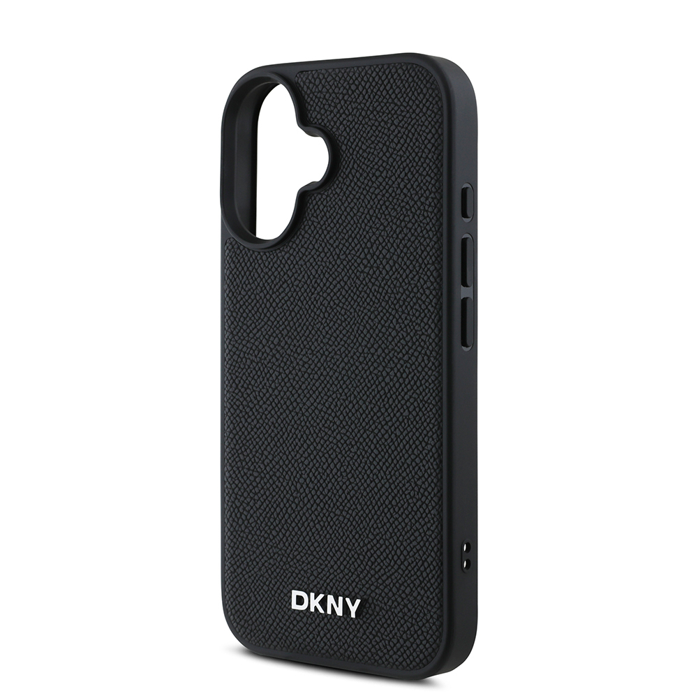 Apple iPhone 16 Uyumlu Kılıf DKNY Orjinal Lisanslı Magsafe Şarj Özellikli Metal Logolu PU Deri Grained Kapak - 5