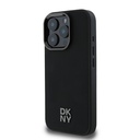 Apple iPhone 16 Pro Uyumlu Kılıf DKNY Orjinal Lisanslı Magsafe Şarj Özellikli Metal Logolu PU Deri Plain Kapak - 1