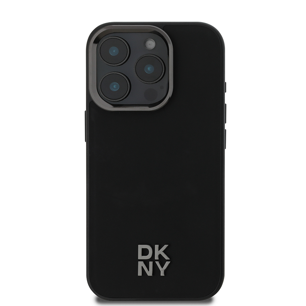 Apple iPhone 16 Pro Uyumlu Kılıf DKNY Orjinal Lisanslı Magsafe Şarj Özellikli Metal Logolu PU Deri Plain Kapak - 2