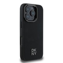 Apple iPhone 16 Pro Uyumlu Kılıf DKNY Orjinal Lisanslı Magsafe Şarj Özellikli Metal Logolu PU Deri Plain Kapak - 3