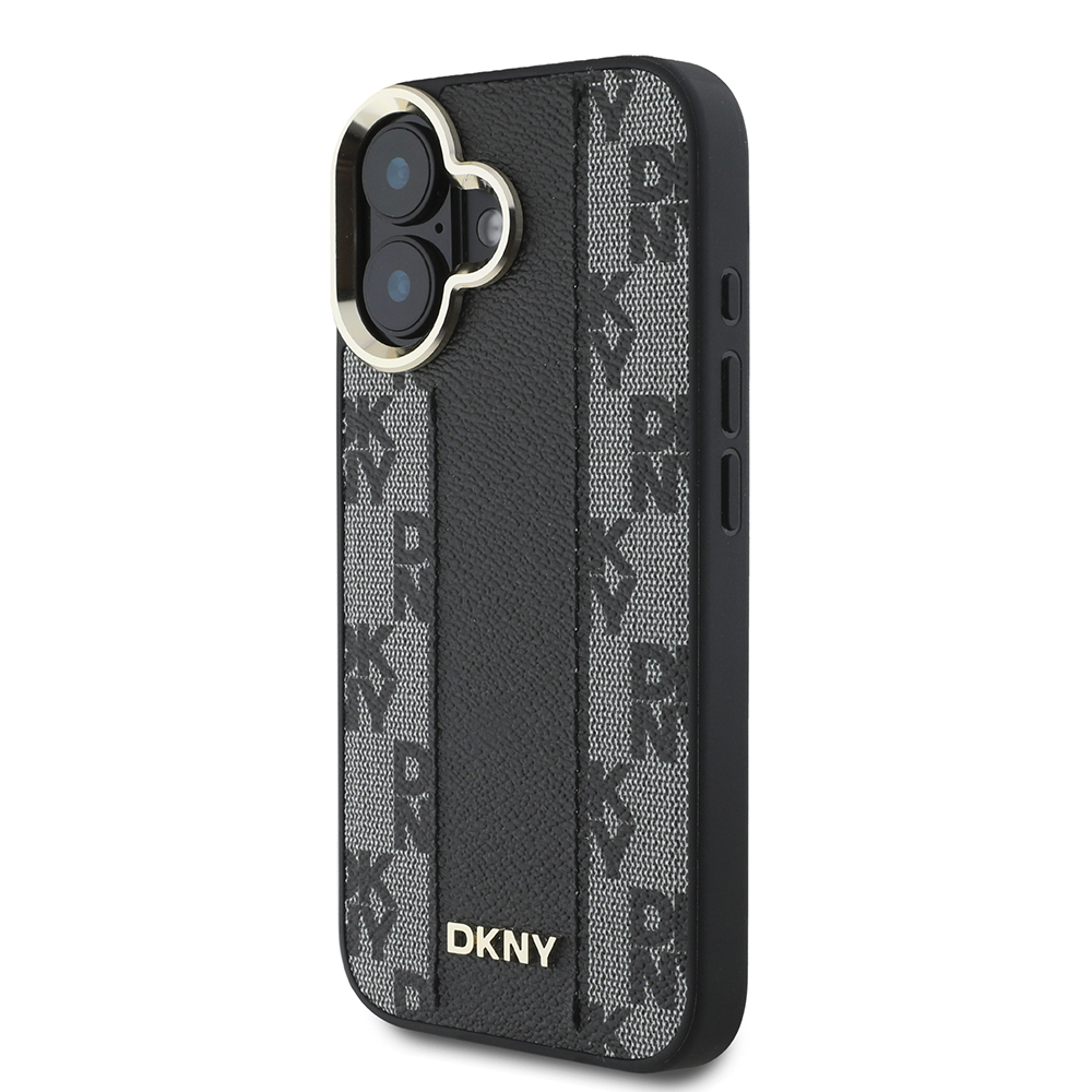 Apple iPhone 16 Plus Uyumlu Kılıf DKNY Orjinal Lisanslı Magsafe Şarj Özellikli 3D Yazılı Checkered Pattern Kapak - 1