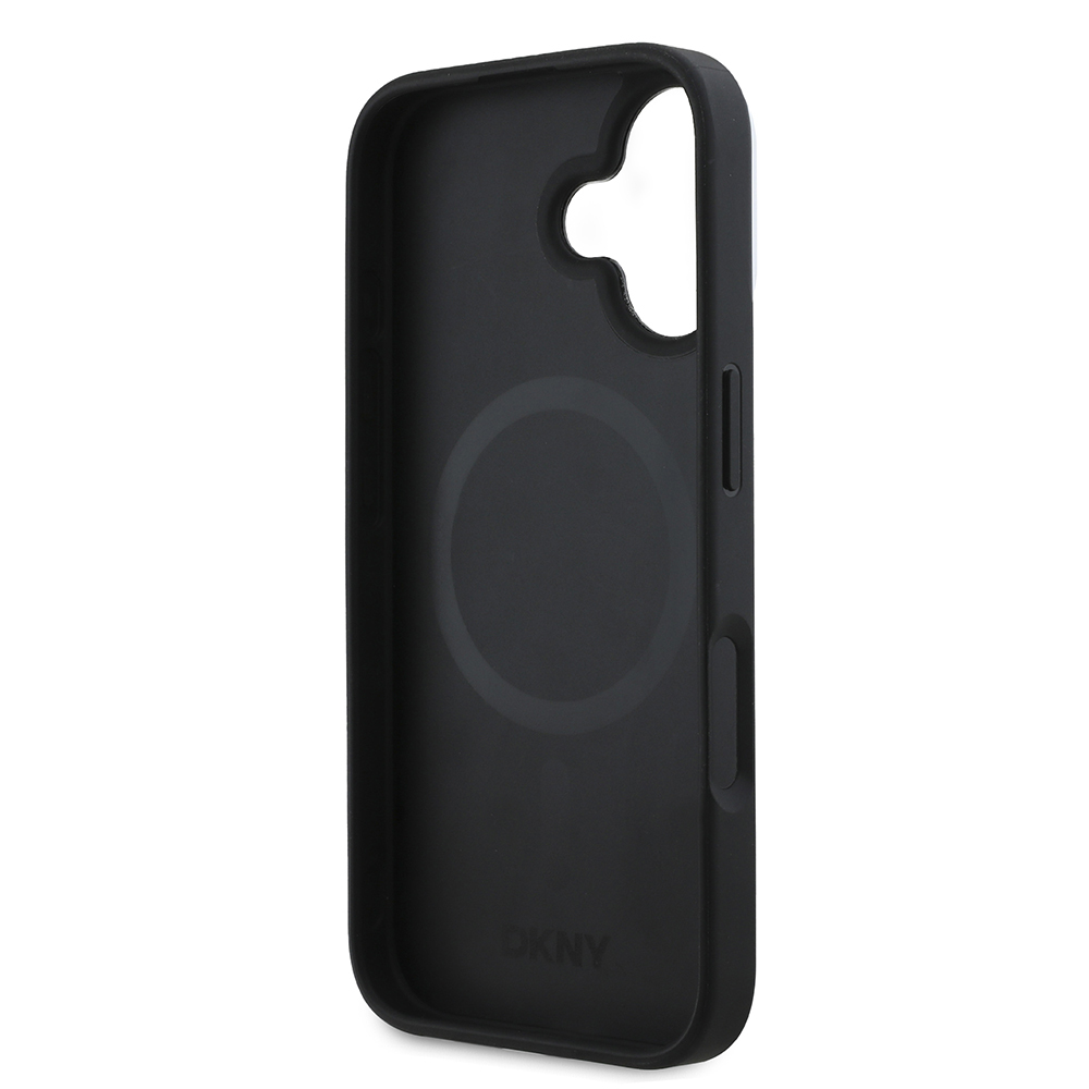 Apple iPhone 16 Plus Uyumlu Kılıf DKNY Orjinal Lisanslı Magsafe Şarj Özellikli 3D Yazılı Checkered Pattern Kapak - 6