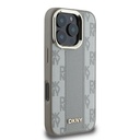 Apple iPhone 16 Pro Uyumlu Kılıf DKNY Orjinal Lisanslı Magsafe Şarj Özellikli 3D Yazılı Checkered Pattern Kapak - 1