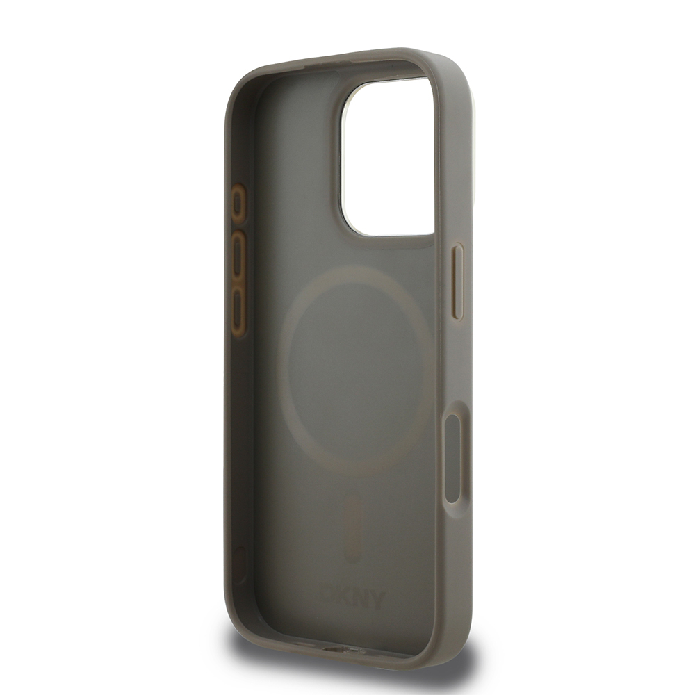 Apple iPhone 16 Pro Uyumlu Kılıf DKNY Orjinal Lisanslı Magsafe Şarj Özellikli 3D Yazılı Checkered Pattern Kapak - 4