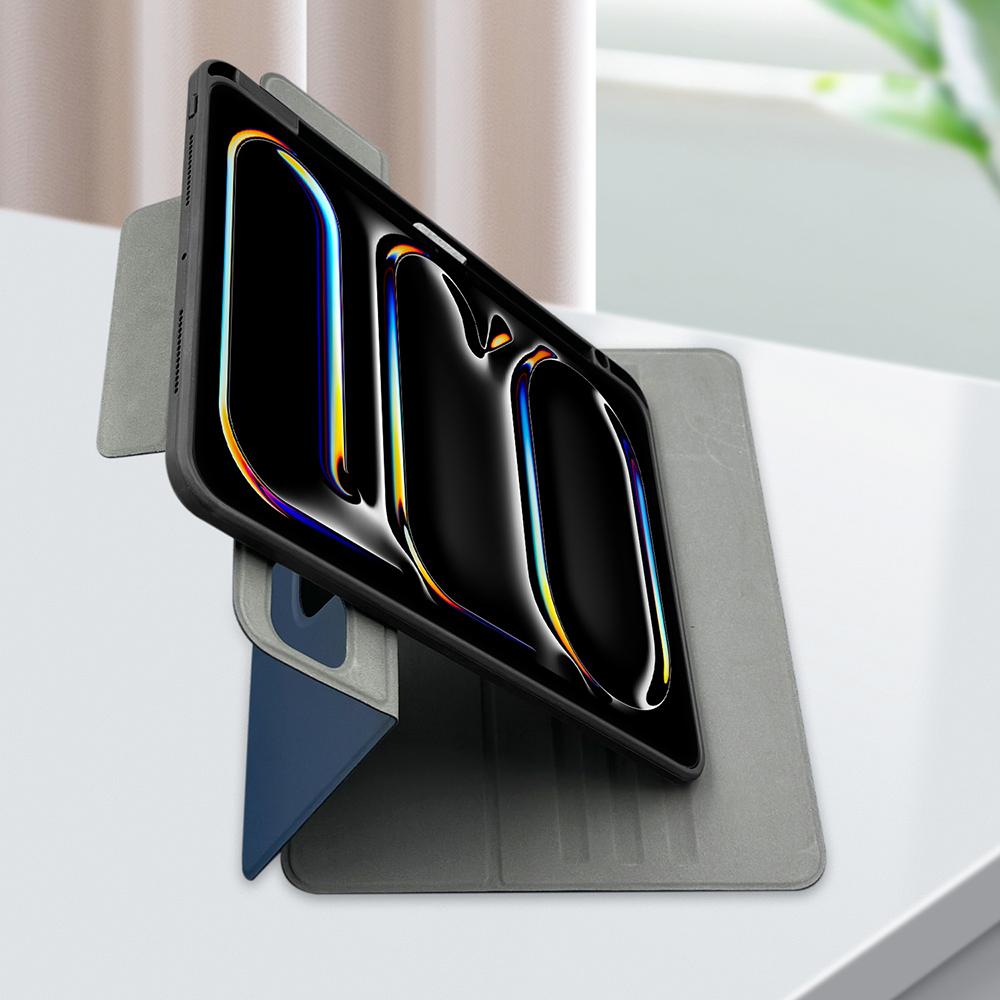 Apple iPad Pro 11 2024 Uyumlu Raptic Spin Detachable Folio PU Ayrılabilir Kalem Bölmeli Standlı Kılıf - 15