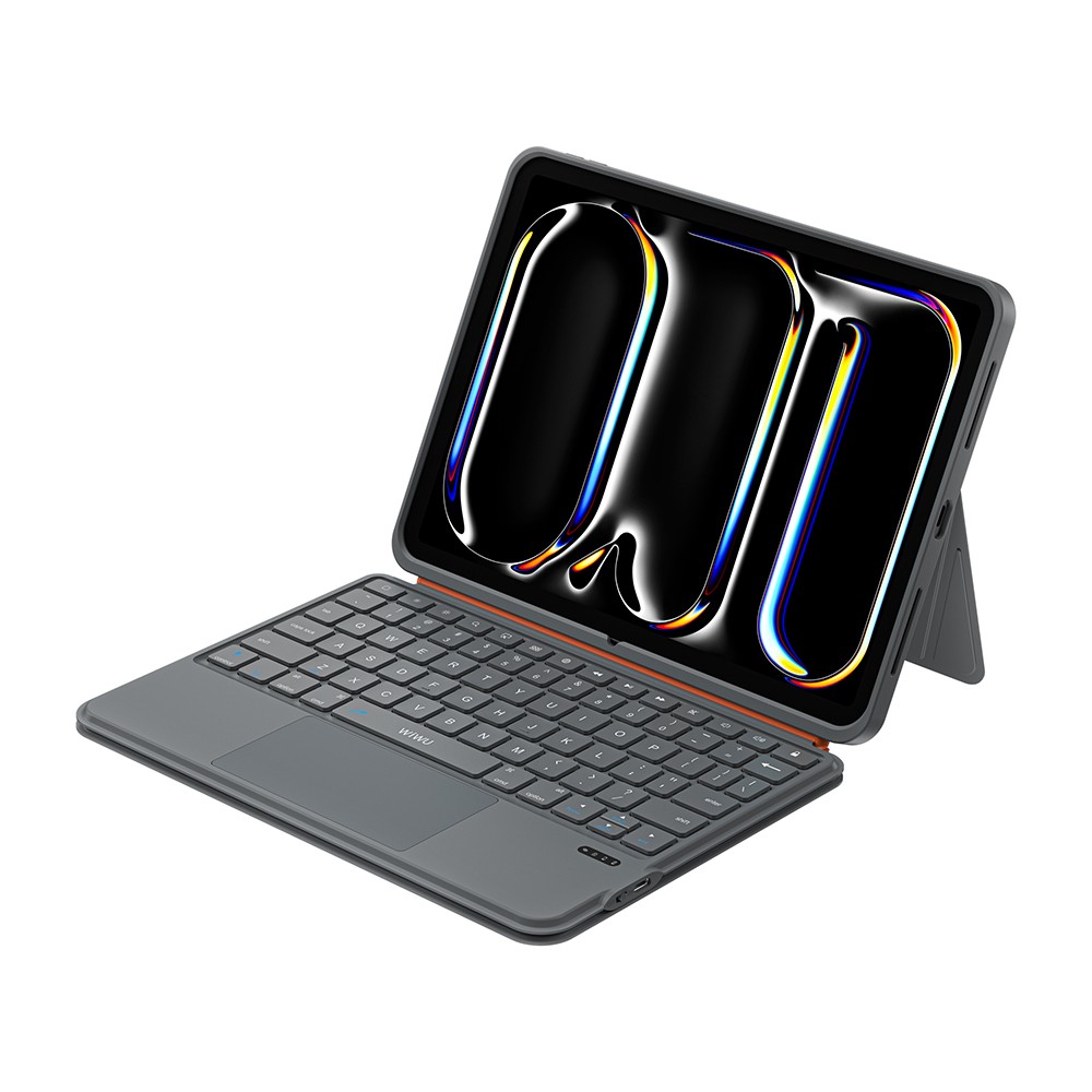 Apple iPad 10.9 2022 Uyumlu (5.Nesil) Wiwu MK-005 Combo 3in1 Kalem Bölmeli Klavyeli Standlı Kılıf - 1