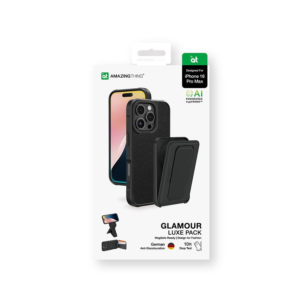 Apple iPhone 16 Pro Max Uyumlu Kılıf Magsafe Şarj Özellikli Standlı Kartlıklı Set Amazingthing Glamour Luxe Serisi Kapak - 13