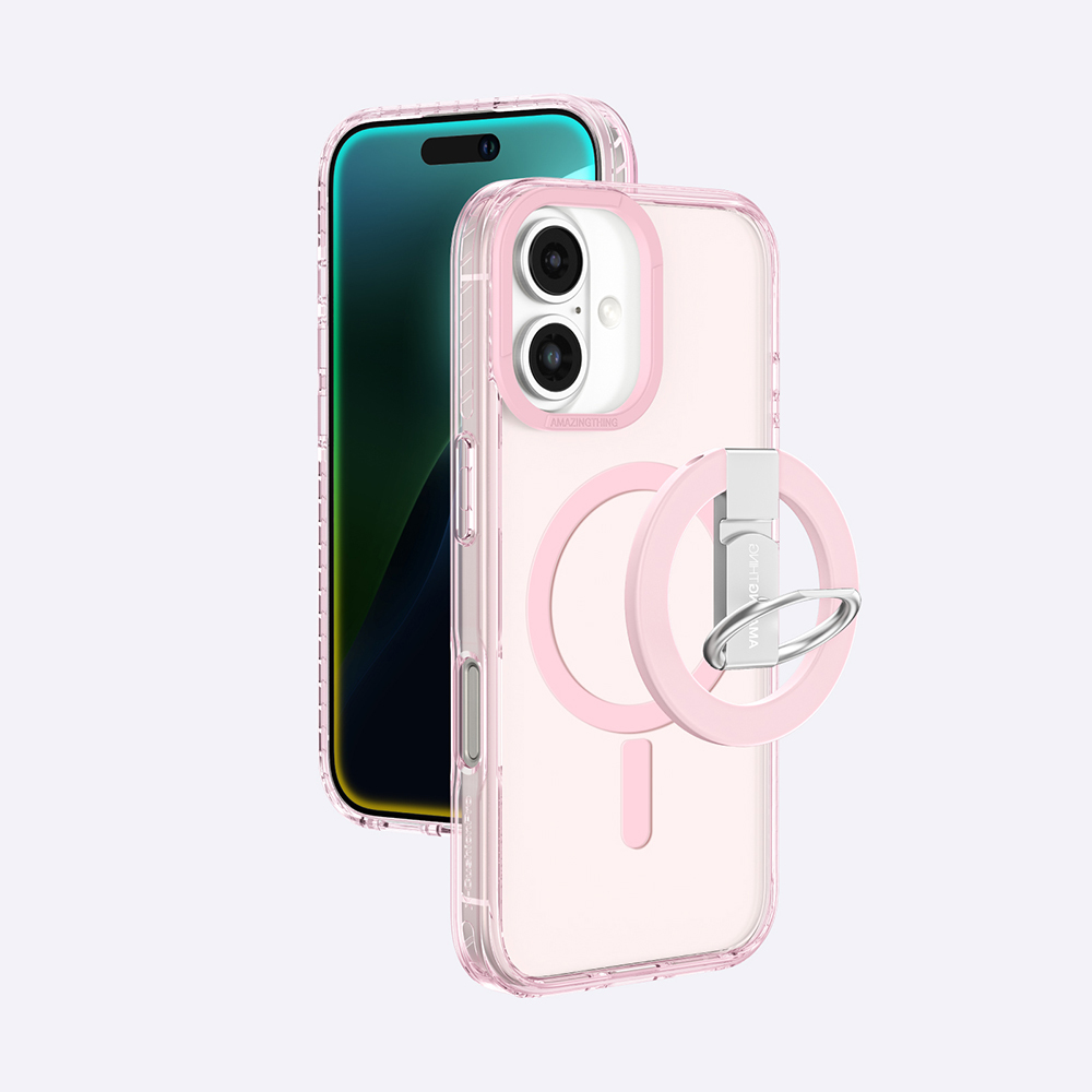 Apple iPhone 16 Uyumlu Kılıf Magsafe Şarj Özellikli Yüzük Standlı Amazingthing Titan Pro Serisi Kapak - 16