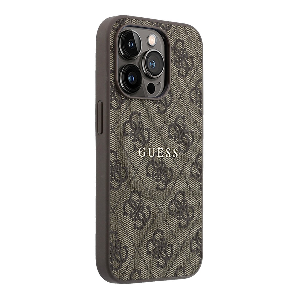 Apple iPhone 15 Pro Uyumlu Kılıf Guess Orjinal Lisanslı M-safe Kabartmalı 4G Desenli Yazı Logolu Kapak - 3