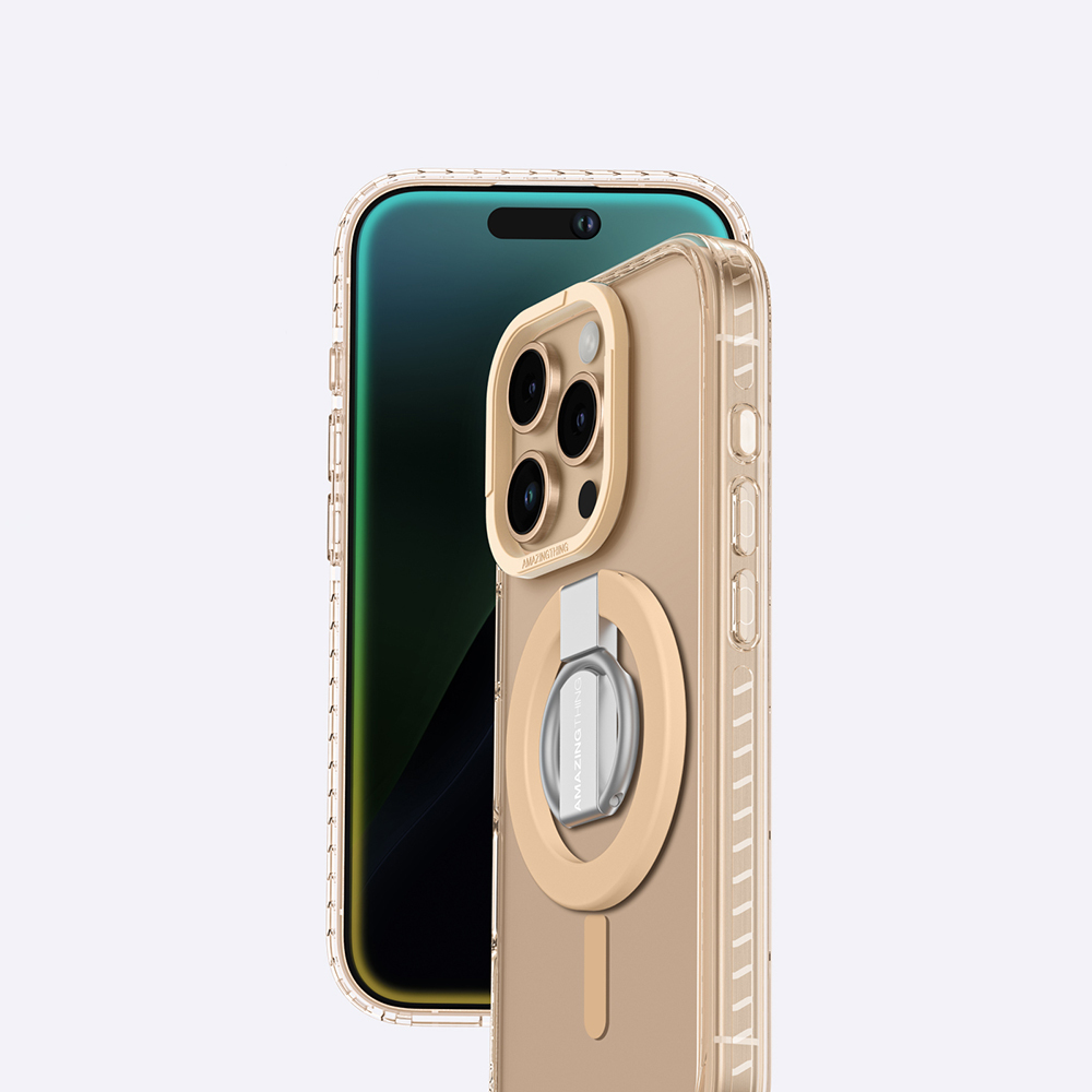 Apple iPhone 16 Pro Uyumlu Kılıf Magsafe Şarj Özellikli Yüzük Standlı Amazingthing Titan Pro Serisi Kapak - 35