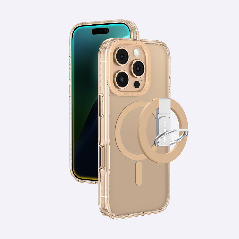 Apple iPhone 16 Pro Max Uyumlu Kılıf Magsafe Şarj Özellikli Yüzük Standlı Amazingthing Titan Pro Serisi Kapak - 4