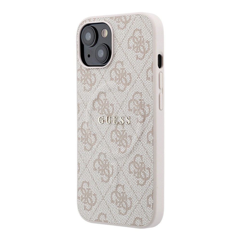 Apple iPhone 15 Uyumlu Kılıf Guess Orjinal Lisanslı M-safe Kabartmalı 4G Desenli Yazı Logolu Kapak - 1