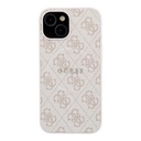 Apple iPhone 15 Uyumlu Kılıf Guess Orjinal Lisanslı M-safe Kabartmalı 4G Desenli Yazı Logolu Kapak - 2