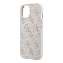 Apple iPhone 15 Uyumlu Kılıf Guess Orjinal Lisanslı M-safe Kabartmalı 4G Desenli Yazı Logolu Kapak - 5