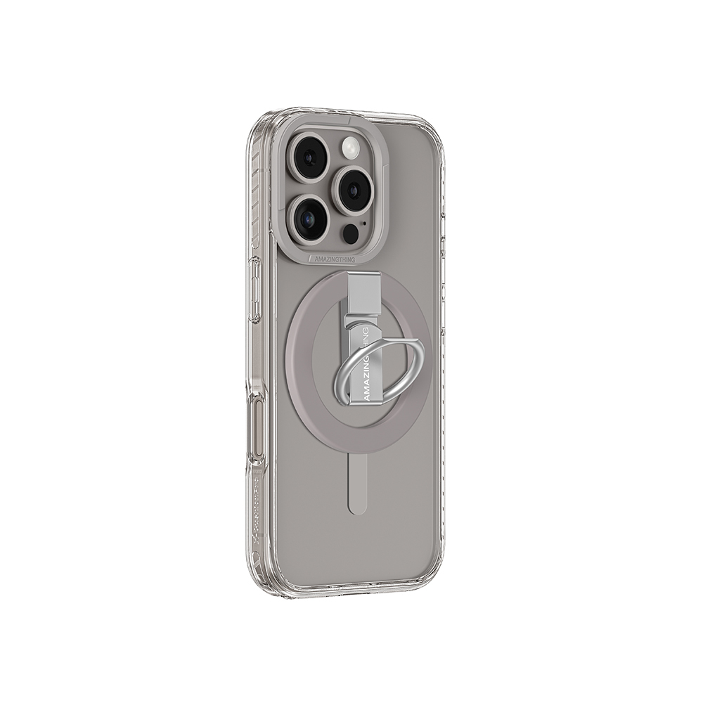 Apple iPhone 16 Pro Max Uyumlu Kılıf Magsafe Şarj Özellikli Yüzük Standlı Amazingthing Titan Pro Serisi Kapak - 13